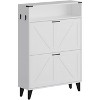 Freestanding Shoe Cabinet, 2 Flip Drawers Front Door Shoe Rack with Adjustable Shelf & Metal Legs, Shoe Rack for Front Door Entrance - 3 of 4