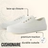 CUSHIONAIRE Women’s Freshman Canvas Lace-Up Sneaker with Memory Foam, Wide Widths Available | Casual Walking Shoes, Lightweight & Comfortable - 4 of 4