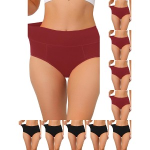 INSPIRE CHIC Women's High Waist Available in Plus Size Tummy Control Briefs 10 Packs - 1 of 4