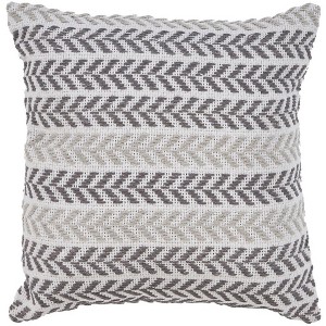 Set of Four 18" X 18"  Beach Chevron Cotton Zippered Pillow - 1 of 4