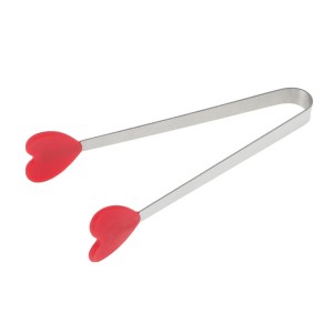 Unique Bargains Pcs Food Tongs Heart-Shaped Ice & Food Tongs Dishwasher Safe Stainless Steel Silicone 5 Inch 1 Pcs - 1 of 3