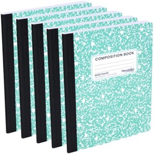 Manaloom Wide Ruled Composition Notebooks – 5 Pack – 100 Sheets, 9.75" x 7.5", Sewn Binding – Colored Notebooks for School, Work, Journaling - 1 of 4