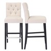 WestinTrends 29" Linen Fabric Tufted Bar Stool (Set of 2) - 4 of 4
