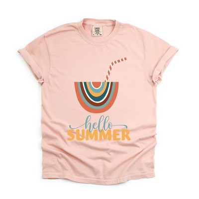 Simply Sage Market Women's Boho Hello Summer Drink Short Sleeve Garment Dyed Tee