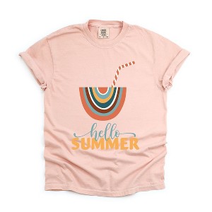 Simply Sage Market Women's Boho Hello Summer Drink Short Sleeve Garment Dyed Tee - 1 of 4