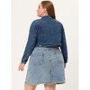 Agnes Orinda Women's Plus Size Cropped Long Sleeve Trendy Fashion Denim Jean Jackets - 4 of 4