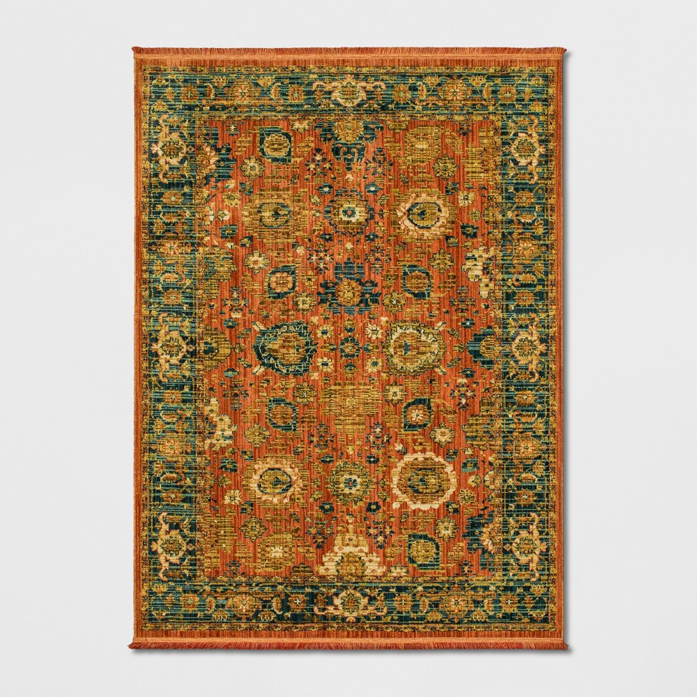 7'X10' Persian Style with Fringe Border Woven Area Rug Orange - Threshold™