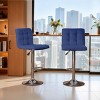 FURNIinspire Counter and Bar Stools Set of 2 Kitchen Bar Stools Counter Height Bar Stools Mid Century Modern Upholstered, Blue, 17.32"*20.08"*37.01" - 4 of 4