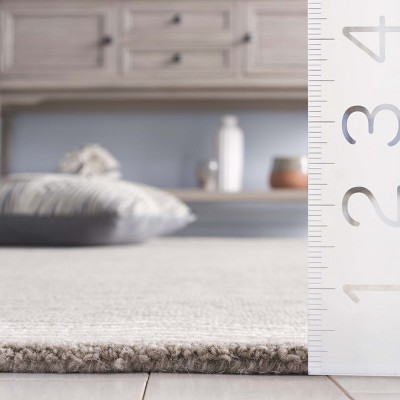 Handmade Beige and Ivory Wool Tufted Rectangular Rug, 3' x 5'