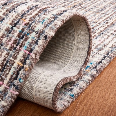 Gray Abstract Handmade Tufted Wool Round Rug