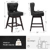 Arceso Retro Swivel Bar Stools Set of 2, 26" Counter Height with Faux Leather Back & Solid Wood Legs for Kitchen Island & Home Bar - 2 of 4