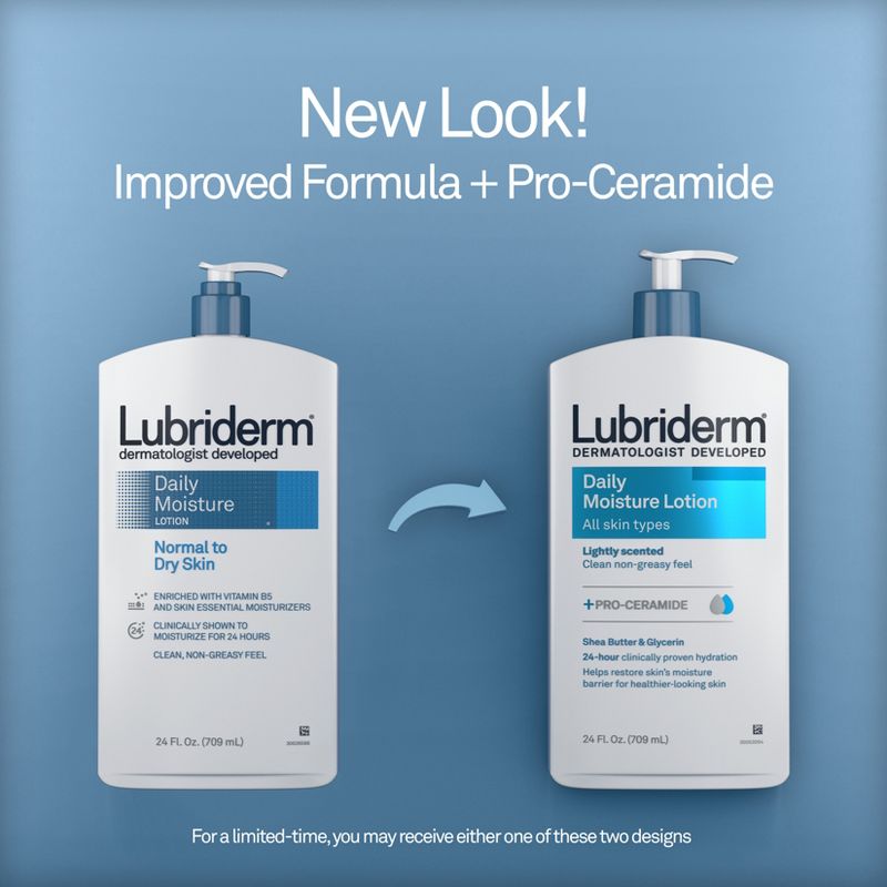 Lubriderm Daily Moisture Hydrating Body and Hand Lotion for Dry Skin with Pro Vitamin B5 - 24 fl oz, 4 of 12