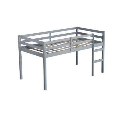 Dolonm Solid Wooden, Rubber Wooden Twin Loft Bed with Ladder, Bed Platform of Strengthened Slats