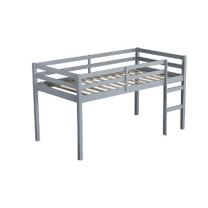 Dolonm Solid Wooden, Rubber Wooden Twin Loft Bed with Ladder, Bed Platform of Strengthened Slats - 1 of 4