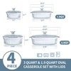 Itopfox 4-Piece Glass Casserole Baking Dish Set with Lids, Includes 2 Casseroles for Baking, Serving and Storing, Borosilicate Glass - 2 of 4