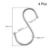 Unique Bargains Stainless Steel Kitchen Room Office Multiple Uses S Shape Hooks 4 Pcs - 2 of 3