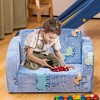 Hooseng Toddler Couch, 2-in-1 Glow-in-The-Dark Plush Kids Fold-Out Sofa, Convertible Kids Sofa to Lounger with Straight Armrests for Boys & Girls - 2 of 4
