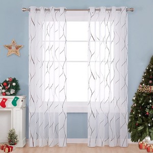 Deconovo Sheer Voile Line Grommet Curtain Pair(2 Panel) - 1 of 4