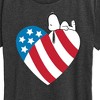 Women's - Peanuts - Snoopy On Flag Heart Short Sleeve Graphic T-Shirt - 2 of 4