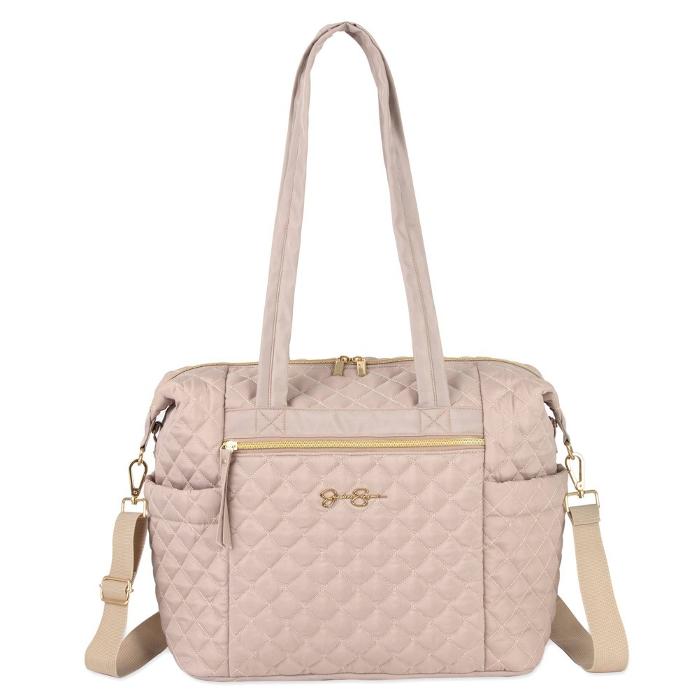 Photos - Pushchair Accessories Jessica Simpson Quilted Tote - Taupe 