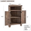 SinCiDo Bathroom Corner Cabinet w/Barn Door & Adjustable Shelf, Farmhouse Small Storage Cabinet for Bathroom, Living Room - 2 of 4