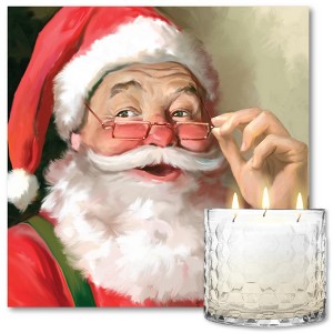Courtside Market Santa Artboard & 13.5oz 3-Wick Candle Set - 1 of 3