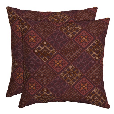 2pk Azulejo Southwest Outdoor Throw Pillows Red Arden Selections