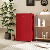 HOMCOM Mini Fridge with Freezer, 3.2 Cu.Ft Compact Refrigerator with Adjustable Shelf, Mechanical Thermostat and Reversible Door for Bedroom, Red - 3 of 4
