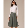 INSPIRE CHIC Women's Flowy Vintage Striped High Waist A-Line Midi Skirt - 3 of 4