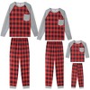cheibear Christmas Plaid Long Sleeve One Pocket Tee with Pants Family Pajama Set - 2 of 4