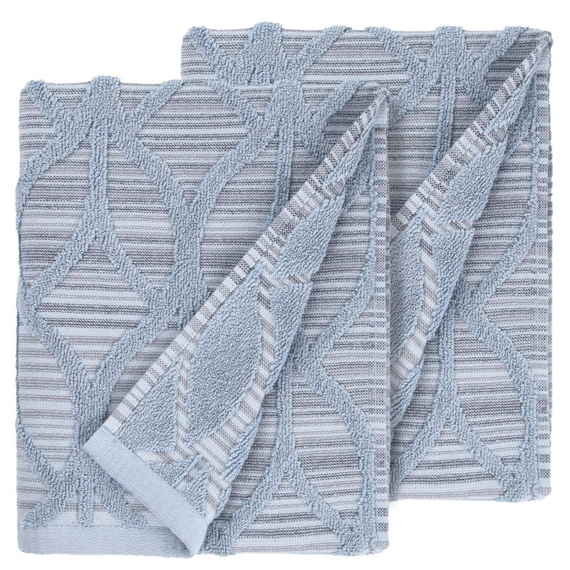 Set of 2 Alev Jacquard Hand Towels Blue - Linum Home Textiles, 3 of 4