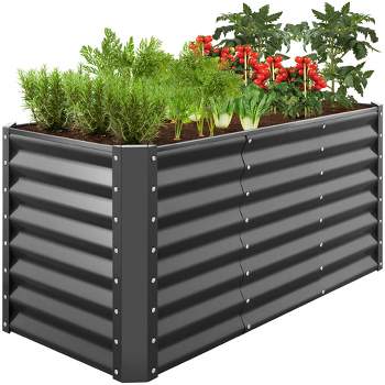 Best Choice Products 4x2x2ft Outdoor Metal Raised Garden Bed, Planter Box for Vegetables, Flowers, Herbs