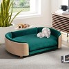 Bulldog Large Size XL Dog Beds With Removable Cover, Velvet Cushion With Solid Wood legs and Bent Wood Back-The Pop Home - 2 of 4