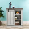 Home Essentials 32" TV Stand for TVs up to 40" Off White/Walnut Top: Sliding Barn Door & Adjustable Shelves - 2 of 4