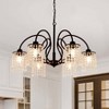 LLHZSY Farmhouse Black Chandeliers 6-Lights Crystal Pendant Light Fixture for Dining Room Foyer - W 30 3/10" - 3 of 4