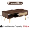 ALEXOUN 41.3 Inch Coffee Table with Storage & Sliding PE Rattan Door, Solid Wood Legs,for Living Room, Apartment - 3 of 4