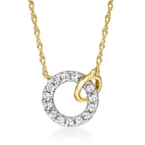 Pure Collection by Ross-Simons 0.10 ct. t.w. Diamond Interlocking-Circle Necklace in 14kt Yellow Gold Size 16 - 1 of 3
