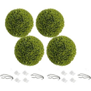 GAOMON Artificial Boxwood Topiary Balls - Realistic Faux Greenery for Porch, Patio, Balcony Decor - Outdoor/Indoor Hanging - 1 of 4