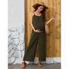 Clearlove Womens Maternity Jumpsuits Casual Sleeveless Strap Loose Adjustable Wide Leg Overalls Romper - 3 of 4