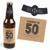 Big Dot of Happiness 50th Milestone Birthday Party Decorations for Men - 6 Beer Bottle Label Stickers and 1 Carrier - 2 of 4