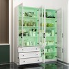 FUFU&GAGA Modern Style White Storage Cabinet Glass Doors Built-in Multi-colour Adjustable Lights - 2 of 4