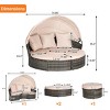 5-Piece Outdoor Wicker Patio Set with Retractable Canopy, Cushions & Storable Table for Garden or Poolside Relaxation - Coolbibila - 4 of 4