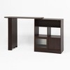 Walnut Bar Cabinet with Rotating Top - Counter Height, 6 Storage Spaces, 2 Ribbed Glass Doors, 3 Shelves for Kitchen, Dining, Living - 3 of 4