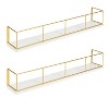 24" x 4" 2pc Decorative Wall Shelf Set White/Gold - Uniek - 4 of 4