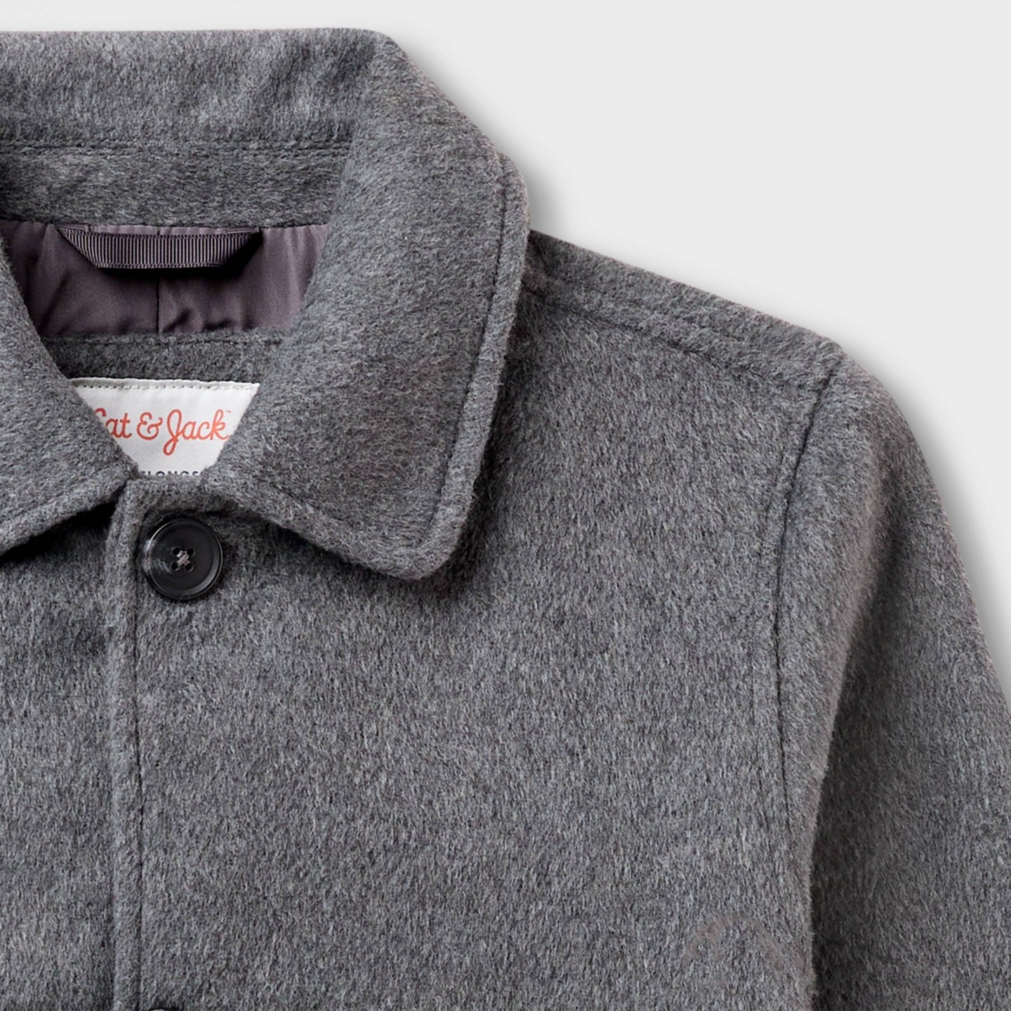 Пальто Cat & Jack Faux Wool Overcoat для мальчиков, цвет: Меланжевый серый — фото 3