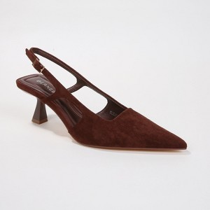 Berness Women's Cleopatra Suede Cutout Slingback Kitten Heels - 1 of 4
