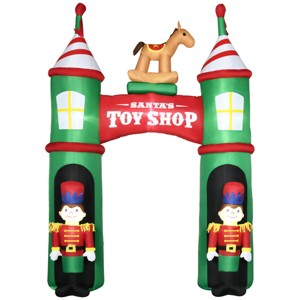 FURNIinspire Decorative Holiday Scene Props 11.5ft Outdoor Christmas Inflatables Home Decor Blow-Up Archway for Lawn, Green, 95.3"*37.5"*139.8" - 1 of 4