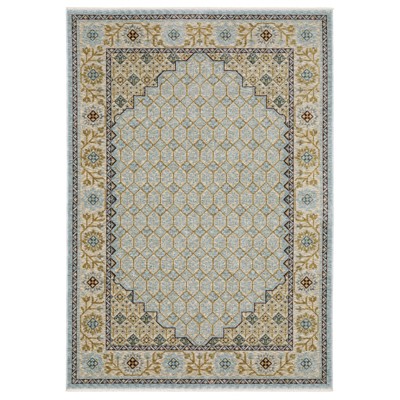Oriental Weavers Capella CAP02 Pale Blue / Gold Indoor Area Rug - 3'3" x 5'