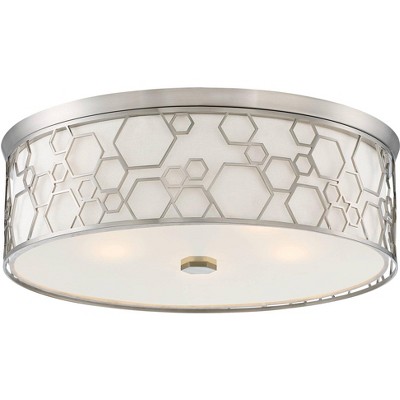 Minka Lavery Flush Mount 20" Wide Brushed Nickel Drum LED Ceiling Light