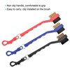Unique Bargains Double-Sided Dust Cleaning Groove Cleaner with Clip Golf Club Brushes 3 Pcs Red Blue Black - 3 of 4
